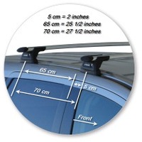 Prorack Silver 2 Bar Aero Through Bar kit to suit Mitsubishi Outlander 5dr SUV (2005 - 2012)