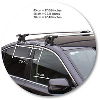 Prorack Silver 2 Bar Aero Through Bar kit to suit Subaru Legacy 4dr Sedan (8/2009 - 2014)