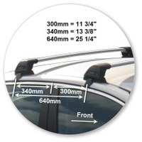 Prorack Silver 2 Bar Aero Flush Bar kit to suit Kia Optima 4dr Sedan (2011 - 2015)