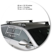 Prorack Silver 2 Bar Aero Through Bar kit to suit Porsche Panamera 4dr Sedan (2009 - 2016)