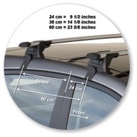 Prorack Silver 2 Bar Aero Through Bar kit to suit Hyundai ix35 5dr SUV (2010 - 2015)