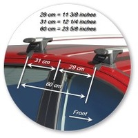 Prorack Silver 2 Bar Aero Through Bar kit to suit Hyundai i20 5dr Hatch (5/2010 - 2014)