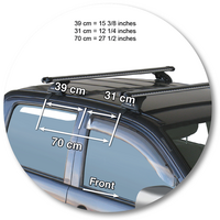 Prorack Silver 2 Bar Heavy Duty Through Bar kit to suit Toyota HiLux Double Cab 4dr Ute (5/2005 - 2012)