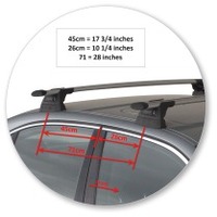 Prorack Black 2 Bar Aero Through Bar kit to suit BMW 5 Series E39 4dr Sedan (4/1996 - 9/2003)