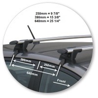 Prorack Silver 2 Bar Aero Through Bar kit to suit Kia Cerato 5dr Hatch (2010 - 2013)