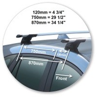 Prorack Silver 2 Bar Aero Through Bar kit to suit Mazda CX-5 5dr SUV (2012 - 1/2017)