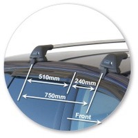 Prorack Silver 2 Bar Aero Flush Bar kit to suit Volkswagen Polo Mk4 5dr Hatch (2002 - 2005)