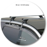 Prorack Silver 2 Bar Standard Through Bar kit to suit Toyota Ipsum 5dr MPV (2001 - 2006)