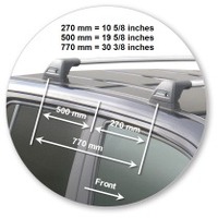 Prorack Silver 2 Bar Aero Flush Bar kit to suit Volkswagen Amarok Double Cab 4dr Ute (2010 - 4/2023)