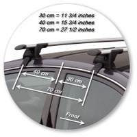 Prorack Silver 2 Bar Aero Through Bar kit to suit Nissan Maxima 4dr Sedan (2009 - Current)