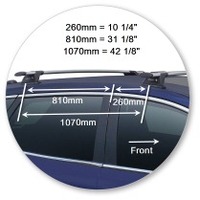 Prorack Silver 2 Bar Aero Through Bar kit to suit Mazda CX-9 5dr SUV (2007 - 6/2016)