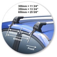 Prorack Silver 2 Bar Aero Flush Bar kit to suit Kia Rio 5dr Hatch (2011 - 2016)