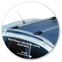 Prorack Silver 2 Bar Aero Rail Bar kit to suit Renault Koleos 5dr SUV (5/2014 - 2017)