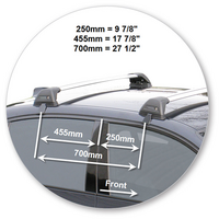 Prorack Silver 2 Bar Aero Flush Bar kit to suit BMW 5 Series E60 4dr Sedan (2003 - 2009)