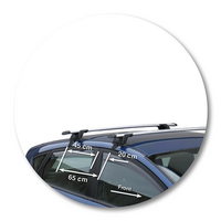 Prorack Silver 2 Bar Aero Through Bar kit to suit Ford Fiesta 5dr Hatch (4/2009 - 2017)