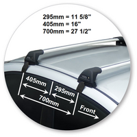 Prorack Black 2 Bar Aero Flush Bar kit to suit Honda Civic 4dr Sedan (2012 - 10/2016)