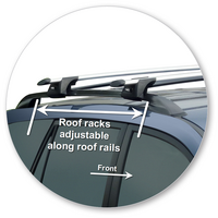 Prorack Black 2 Bar Aero Through Bar kit to suit Toyota Rav4 Limited 5dr SUV (2/2006 - 2012)