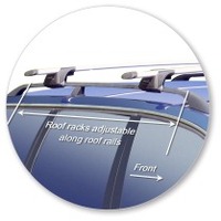 Prorack Silver 2 Bar Aero Through Bar kit to suit Volkswagen Passat Mk5.5 5dr Wagon (1998 - 2006)