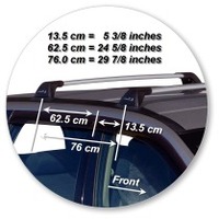 Prorack Silver 2 Bar Aero Flush Bar kit to suit Nissan Stagea M35 5dr Wagon (2001 - 2007)