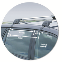 Prorack Silver 2 Bar Aero Flush Bar kit to suit Toyota Rav4 5dr SUV (2/2006 - 2012)