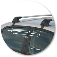 Prorack Silver 2 Bar Aero Flush Bar kit to suit Toyota Corolla 4dr Sedan (5/2007 - 2013)