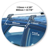 Prorack Silver 2 Bar Aero Flush Bar kit to suit Ford Territory 5dr SUV (4/2004 - Current)