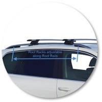 Prorack Silver 2 Bar Aero Through Bar kit to suit Volkswagen Touareg 5dr SUV (2010 - 2014)