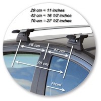 Prorack Silver 2 Bar Aero Through Bar kit to suit Peugeot 207 5dr Hatch (2007 - 2012)