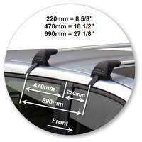 Prorack Silver 2 Bar Aero Flush Bar kit to suit Honda Odyssey 5dr MPV (4/2009 - 2013)