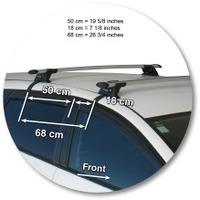 Prorack Silver 2 Bar Aero Through Bar kit to suit Toyota Caldina 5dr Wagon (2002 - 2007)