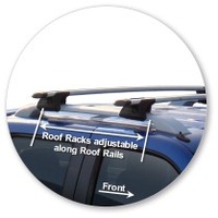 Prorack Silver 2 Bar Aero Through Bar kit to suit Ford Ranger Wildtrak 4dr Ute (2009 - 2011)