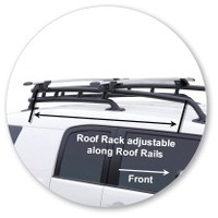 Prorack Black 2 Bar Aero Through Bar kit to suit Toyota FJ Cruiser 5dr SUV (2011 - 2017)