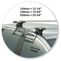 Prorack Silver 2 Bar Aero Through Bar kit to suit Mercedes-Benz A-Class W169 5dr MPV (2005 - 2012)