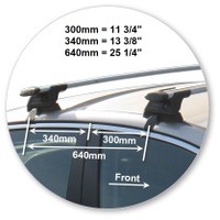 Prorack Black 2 Bar Aero Through Bar kit to suit Kia Optima 4dr Sedan (2011 - 2015)