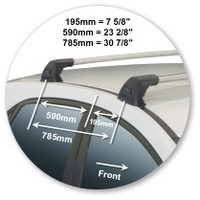 Prorack Silver 2 Bar Aero Flush Bar kit to suit Hyundai i30 5dr Hatch (2012 - 2017)