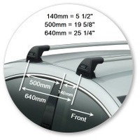 Prorack Silver 2 Bar Aero Flush Bar kit to suit Mercedes-Benz CLS W219 4dr Sedan (2005 - 2010)