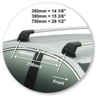 Prorack Silver 2 Bar Aero Flush Bar kit to suit Mercedes-Benz S-Class W221 4dr Sedan (2006 - 2013)