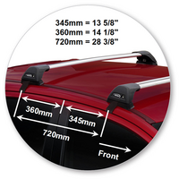 Prorack Silver 2 Bar Aero Flush Bar kit to suit Mitsubishi Mirage 5dr Hatch (2013 - Current)