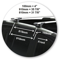 Prorack Black 2 Bar Aero Through Bar kit to suit Holden Colorado 7 5dr SUV (2013 - 2016)