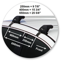 Prorack Silver 2 Bar Aero Flush Bar kit to suit Honda Accord 4dr Sedan (2013 - 2019)