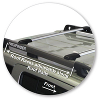 Prorack Silver 2 Bar Aero Flush Bar kit to suit Nissan Pathfinder R51 5dr SUV (2005 - 9/2013)