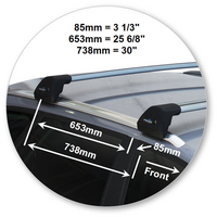 Prorack Silver 2 Bar Aero Flush Bar kit to suit Audi A3/S3/RS3 Sportback 5dr Hatch (2004 - 2012)