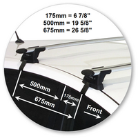 Prorack Silver 2 Bar Aero Through Bar kit to suit Toyota Prius V (Steel Roof) 5dr Wagon (2012 - Current)