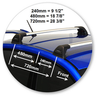 Prorack Black 2 Bar Aero Flush Bar kit to suit Subaru WRX 4dr Sedan (2011 - 2014)