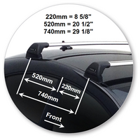 Prorack Silver 2 Bar Aero Flush Bar kit to suit Mercedes-Benz CLA 4dr Coupe (2013 - Current)