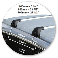 Prorack Silver 2 Bar Aero Flush Bar kit to suit Toyota Highlander GX 5dr SUV (2014 - 2/2020)