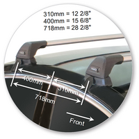 Prorack Silver 2 Bar Aero Flush Bar kit to suit Peugeot 508 4dr Sedan (2011 - 2018)