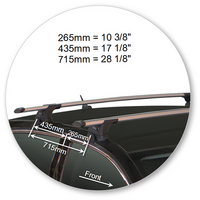 Prorack Silver 2 Bar Aero Through Bar kit to suit Peugeot 308 5dr Hatch (2014 - 11/2021)