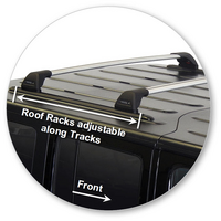 Prorack Silver 2 Bar Aero Flush Bar kit to suit Jeep Wrangler Unlimited JK 5dr SUV (2007 - 4/2019)