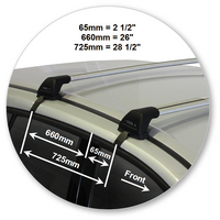 Prorack Silver 2 Bar Aero Flush Bar kit to suit Ford Kuga 5dr SUV (2013 - 2020)